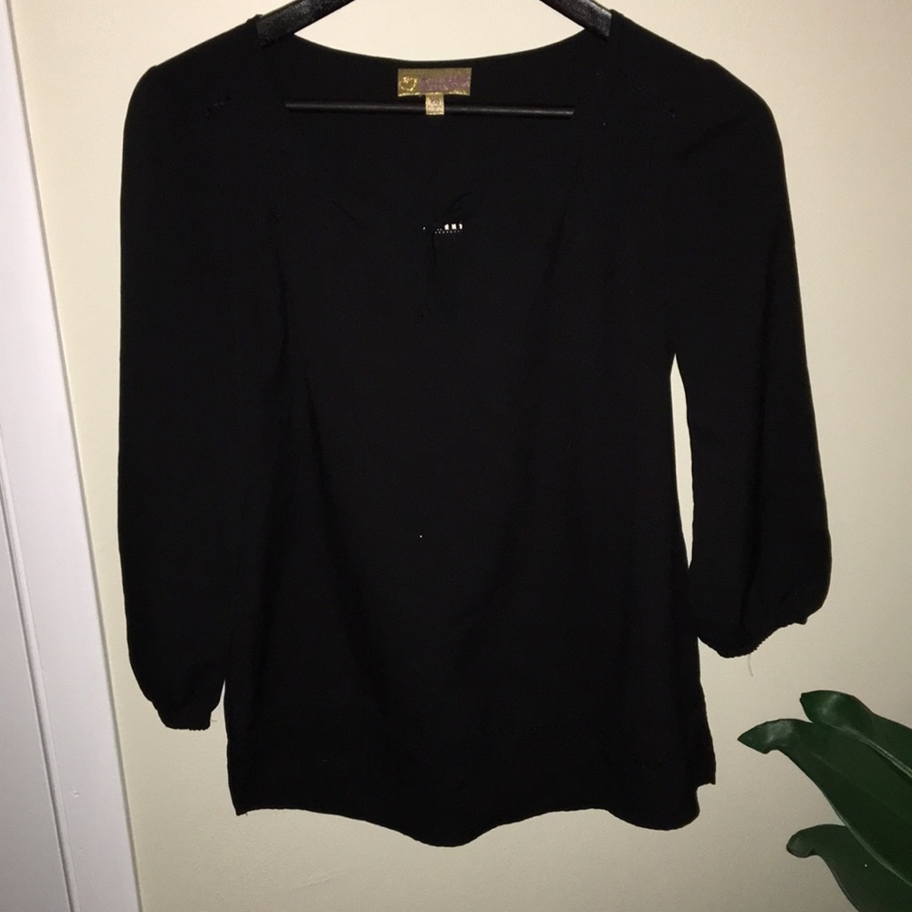 Black 3/4 sleeve top by Princess Vera Wang